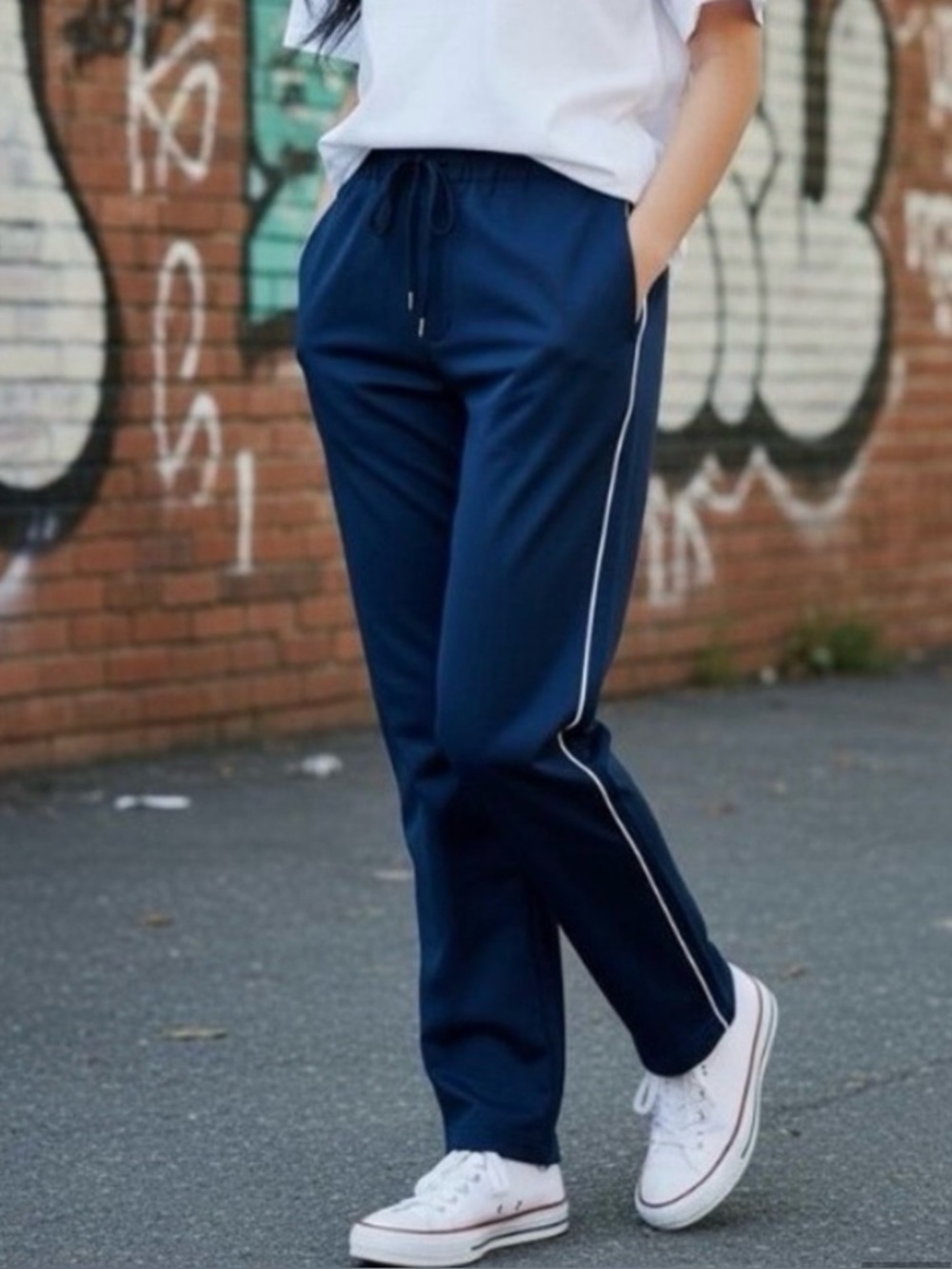 Wildfang The Essential Piper Drawstring Pants, Blue, Size Medium, NWT!